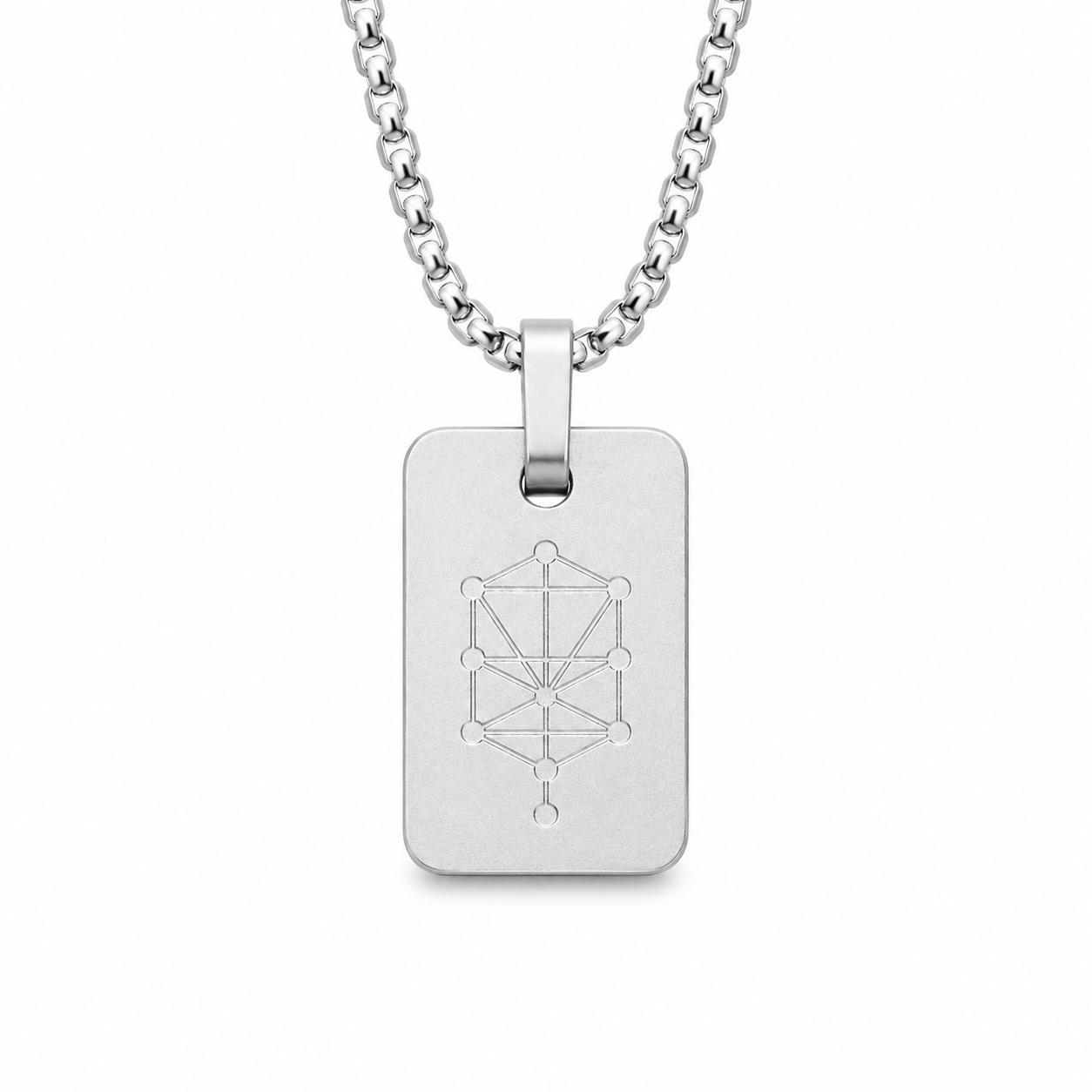 Nano Zohar Necklace - Full 23 Volume Aramaic Zohar Nano Inscribed Kabbalah Jewelry | Obsidian Noir, Lumina, Eclipse Editions | Aluminum Frame Stainless Steel Chain